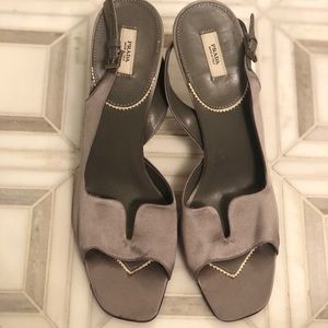 Prada slingback satin heels